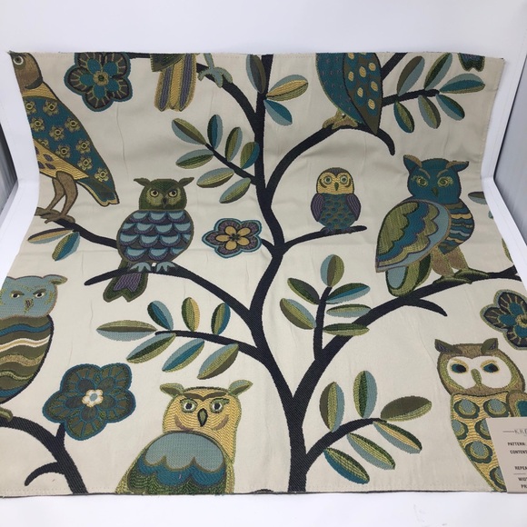 Fabric Upholstery Swatch Sample Owl Tree 26 inch